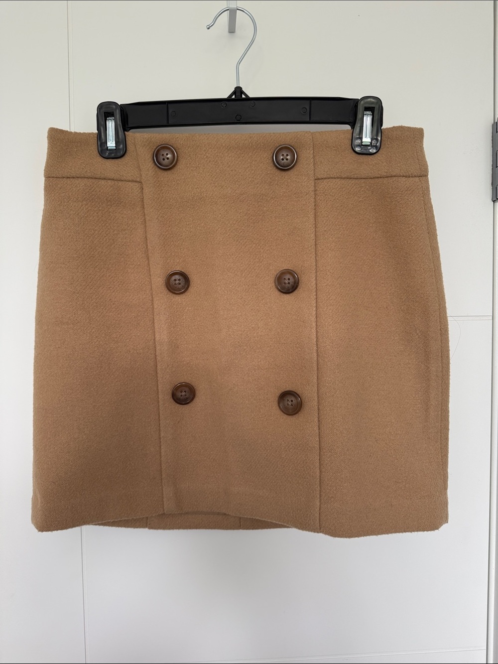 GAP Camel Double-Breasted Mini Skirt